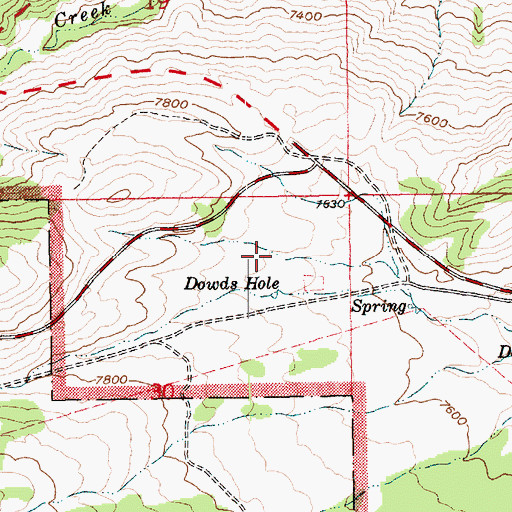 Topographic Map of Dowds Hole Enclosure, UT