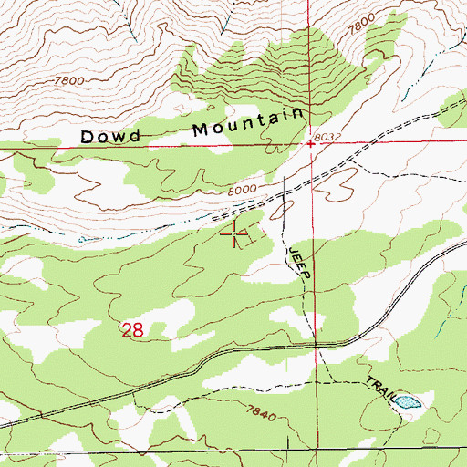 Topographic Map of Dowd Mountain Enclosure, UT