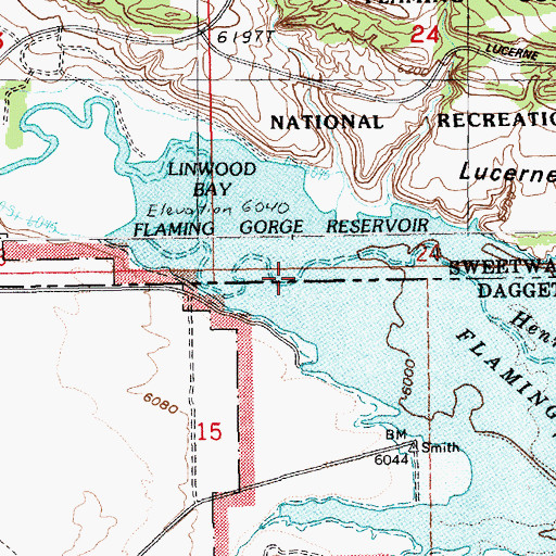 Topographic Map of Henrys Fork, UT