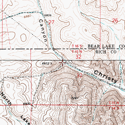 Topographic Map of Christy Creek, ID