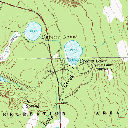 Topographic Map of Lake Creek, UT