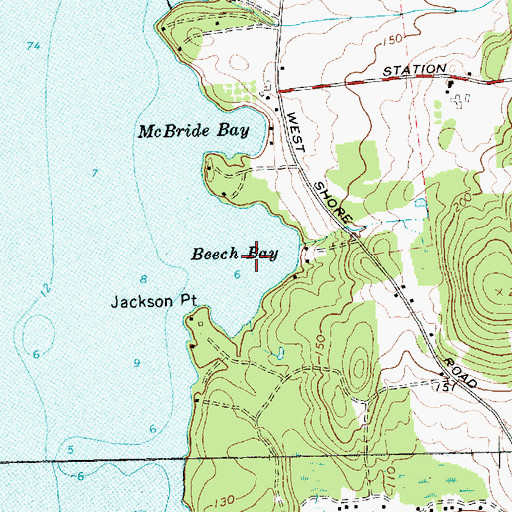 Topographic Map of Beech Bay, VT