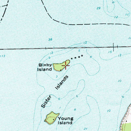 Topographic Map of Bixby Island, VT