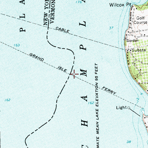 Topographic Map of Grand Isle Ferry, VT