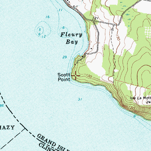 Topographic Map of Scott Point, VT