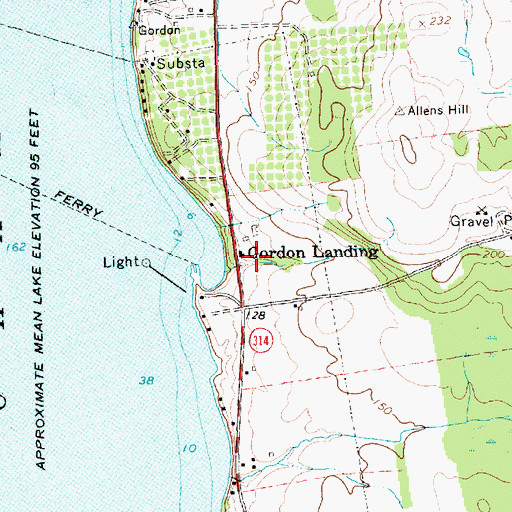 Topographic Map of Gordon Landing, VT