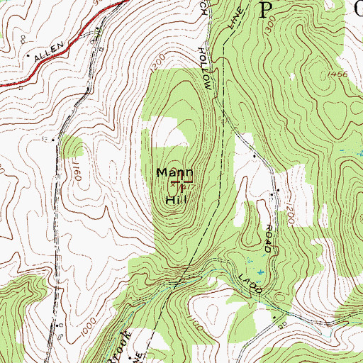 Topographic Map of Mann Hill, VT