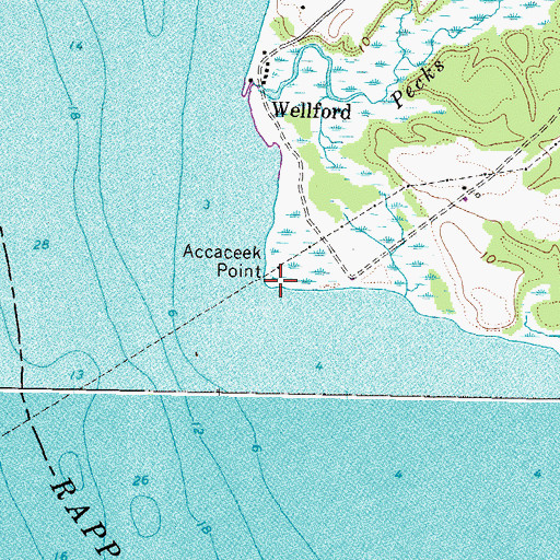 Topographic Map of Accaceek Point, VA