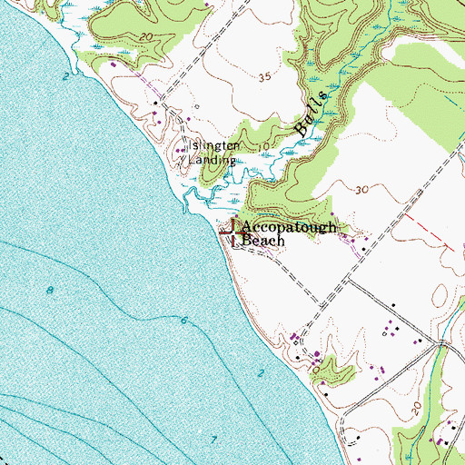 Topographic Map of Accopatough Beach, VA