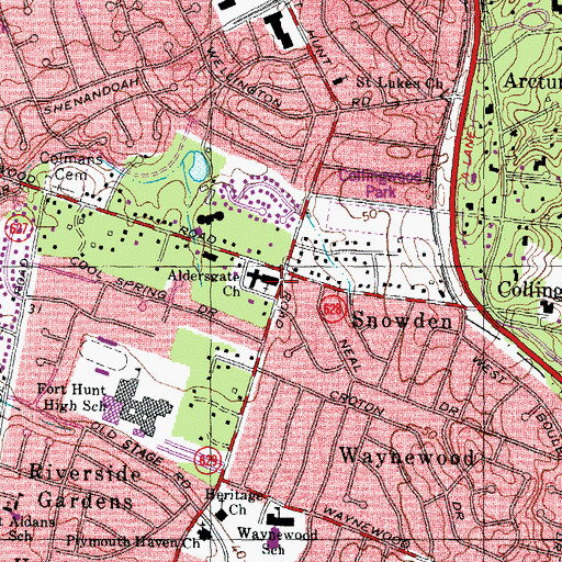 Topographic Map of Aldersgate Church, VA