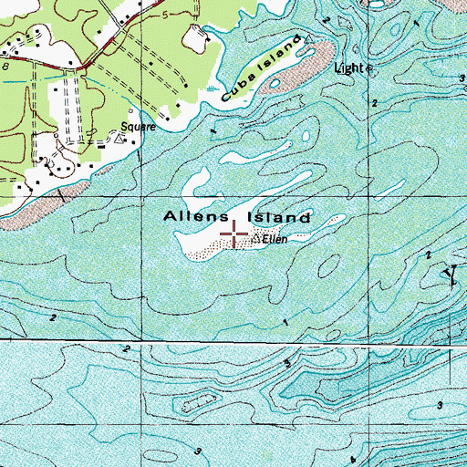 Topographic Map of Allens Island, VA