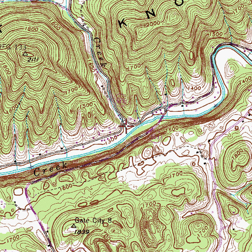 Topographic Map of Alley Valley, VA