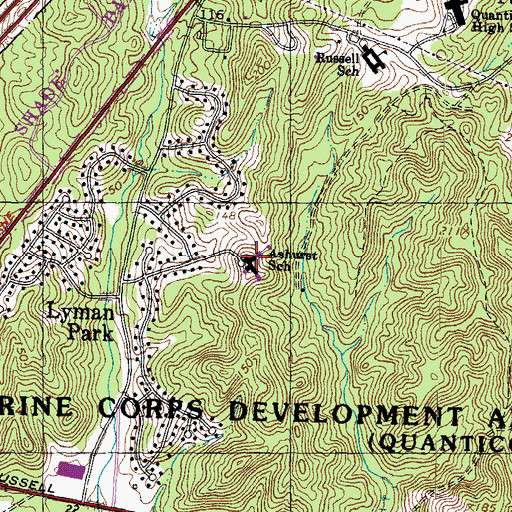 Topographic Map of W W Ashurst Elementary School, VA