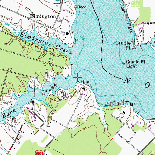 Topographic Map of Back Creek, VA
