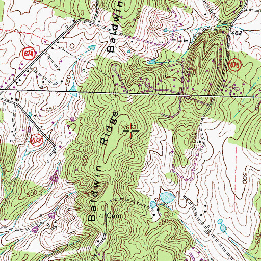 Topographic Map of Baldwin Ridge, VA