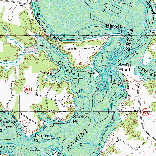 Topographic Map of Barnes Creek, VA