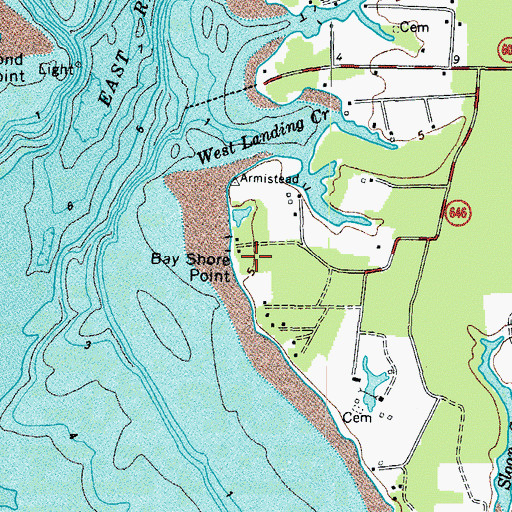 Topographic Map of Bay Shore Point, VA