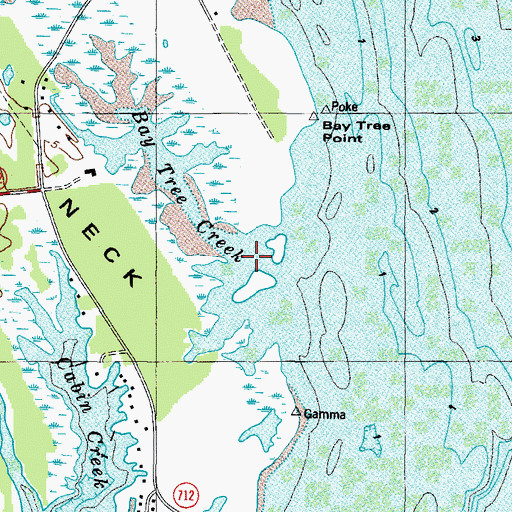 Topographic Map of Bay Tree Creek, VA