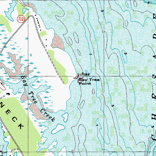 Topographic Map of Bay Tree Point, VA
