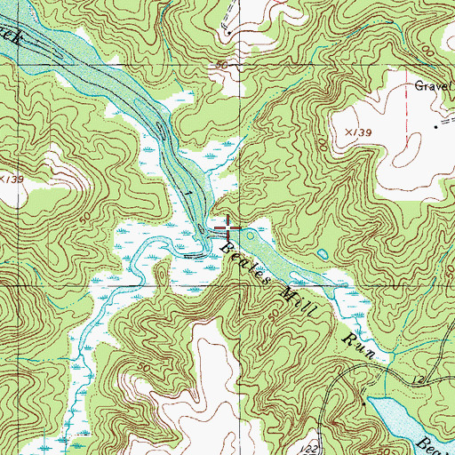 Topographic Map of Beales Mill Run, VA