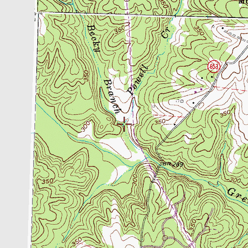 Topographic Map of Becky Branch, VA