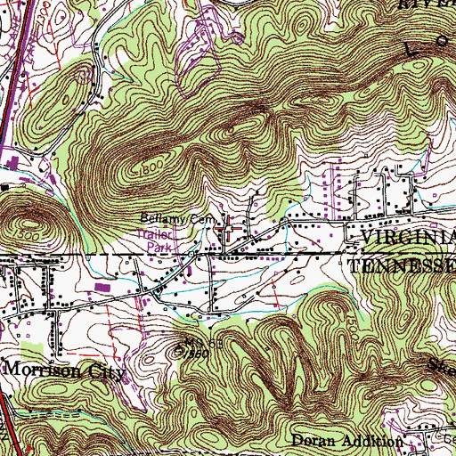 Topographic Map of Bellamy Cemetery, VA