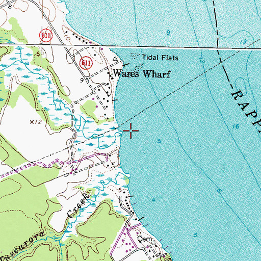 Topographic Map of Bellview Creek, VA