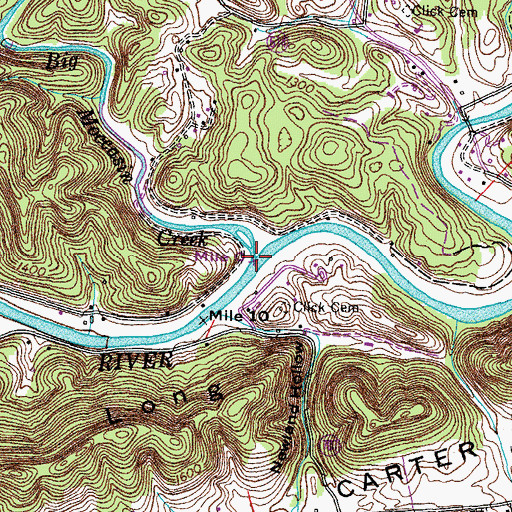 Topographic Map of Big Moccasin Creek, VA