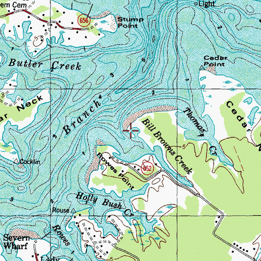 Topographic Map of Bill Browns Creek, VA