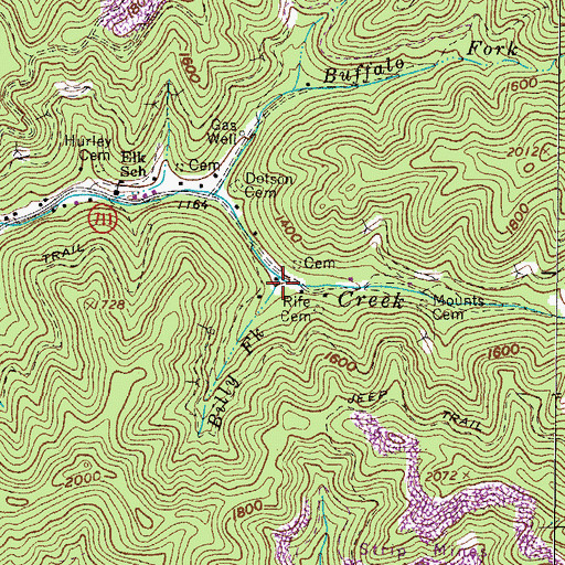Topographic Map of Billy Fork, VA