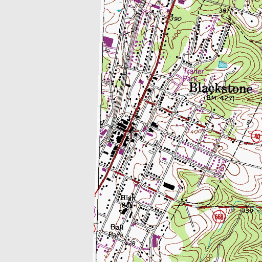Topographic Map of Blackstone, VA