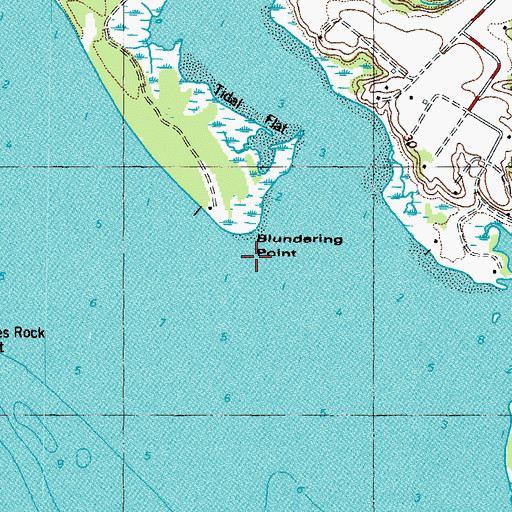 Topographic Map of Blundering Point, VA