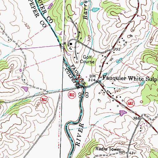 Topographic Map of Barrows Run, VA
