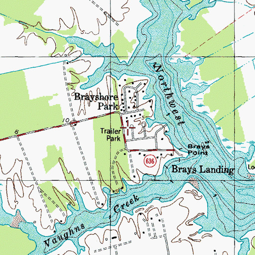 Topographic Map of Brayshore Park, VA