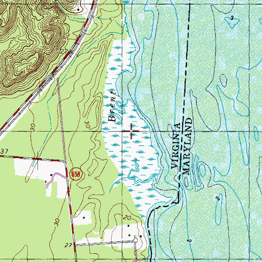 Topographic Map of Brent Marsh, VA