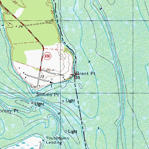 Topographic Map of Brent Point, VA