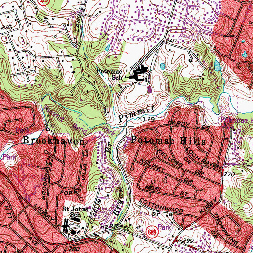 Topographic Map of Bryan Branch, VA