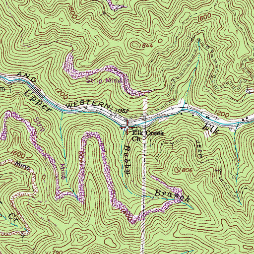 Topographic Map of Bubby Branch, VA