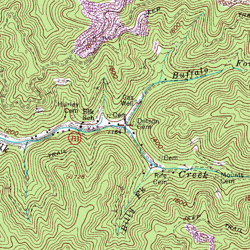 Topographic Map of Buffalo Fork, VA
