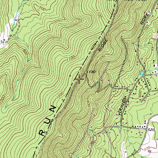 Topographic Map of Bull Run Mountains, VA