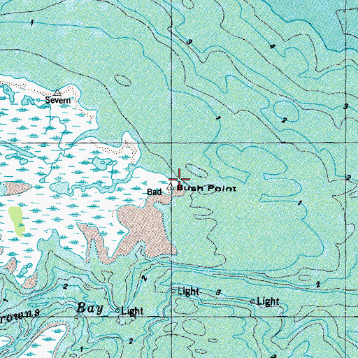 Topographic Map of Bush Point, VA