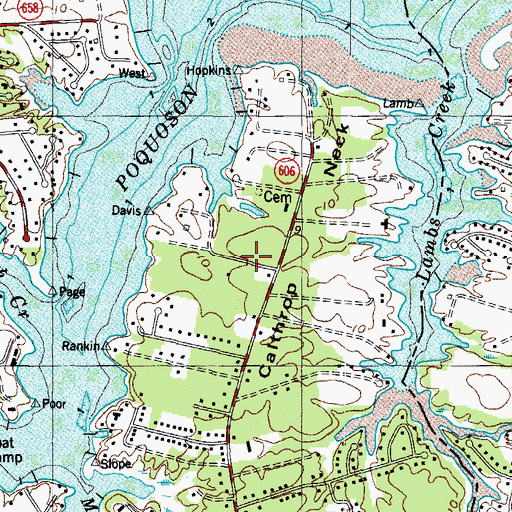 Topographic Map of Calthrop Neck, VA