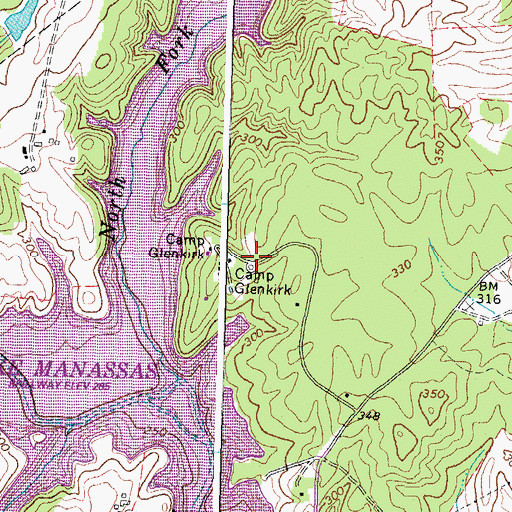 Topographic Map of Camp Glenkirk, VA
