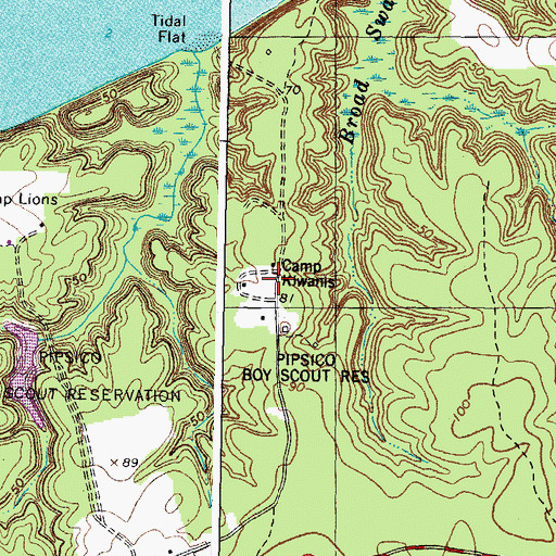 Topographic Map of Camp Kiwanis, VA