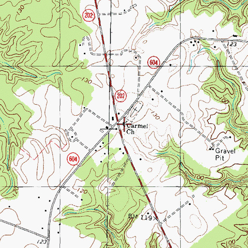 Topographic Map of Carmel Church, VA