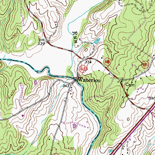 Topographic Map of Carter Run, VA
