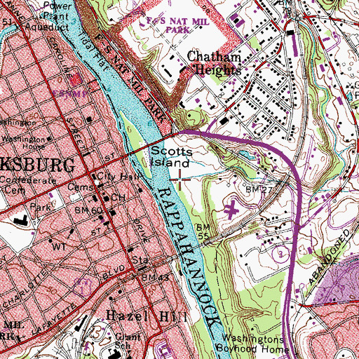 Topographic Map of Claiborne Run, VA