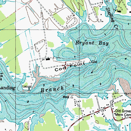 Topographic Map of Cod Point, VA