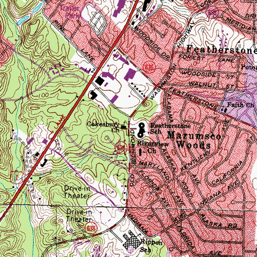 Topographic Map of Cokesbury Church, VA