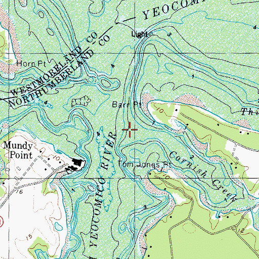 Topographic Map of Cornish Creek, VA